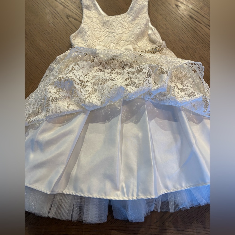 American Princess Ivory Lace Dress with Bow - Picture 5 of 12